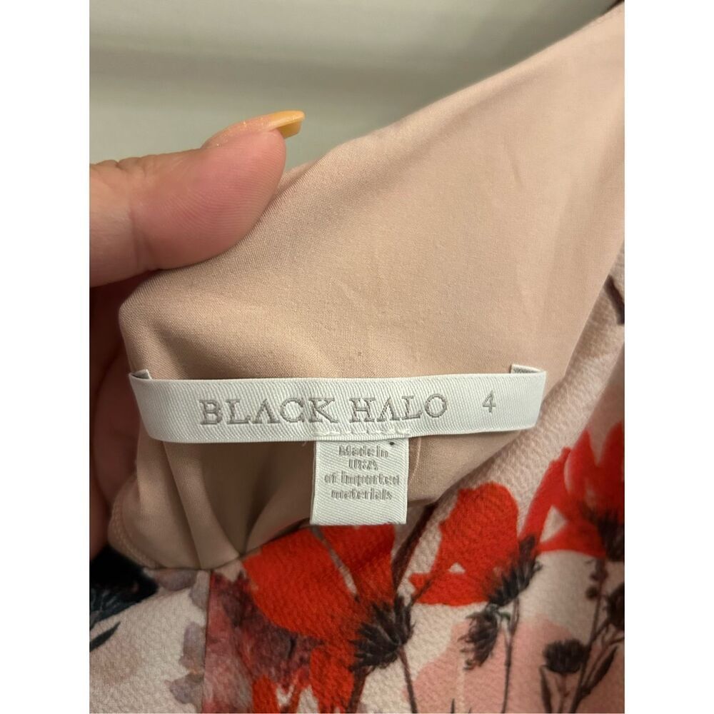 Black Halo Monaco Sheath Floral Cold Shoulder Dress sz 4 Wedding guest, Bow, Rom - Picture 7 of 13
